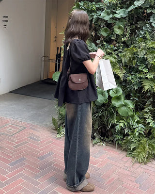 Suede shoulder bag