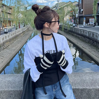 Scarf set ribbed bustier top