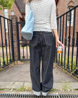 Wide-leg denim pants