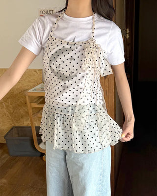 Dot Halter Layered Top
