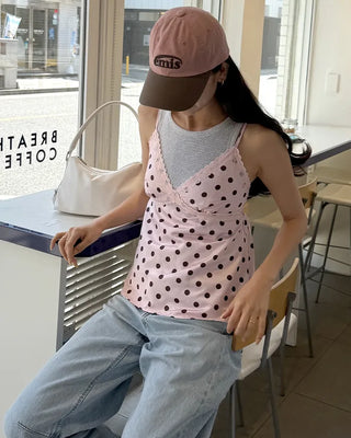 Dot lace point camisole