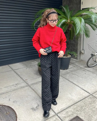 Loose-fit high-neck knit