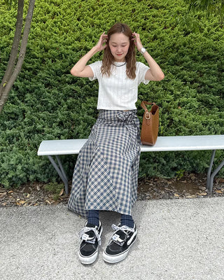 Perforated Cropped Short-Sleeve T-Shirt