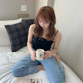 Square camisole with built-in cups