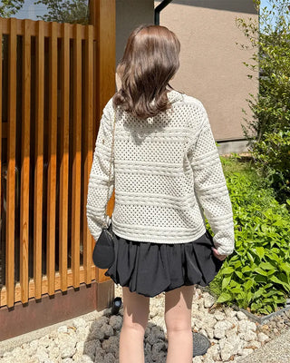 Crochet Point Knit Cardigan