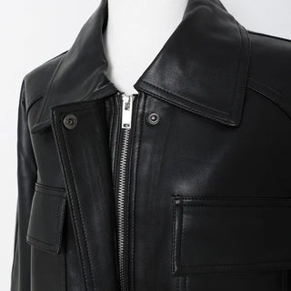 Oversized leather jacket