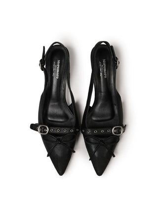 [moromoro2] Leather Bowknot Sandals