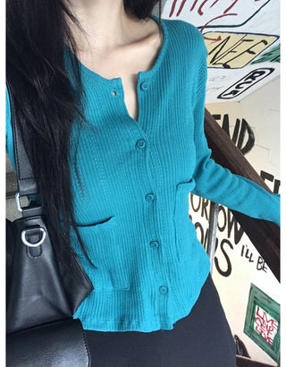 Perforated Cotton Cardigan