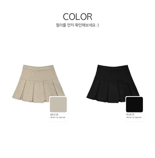 (Pleated skirt with built-in inner shorts)