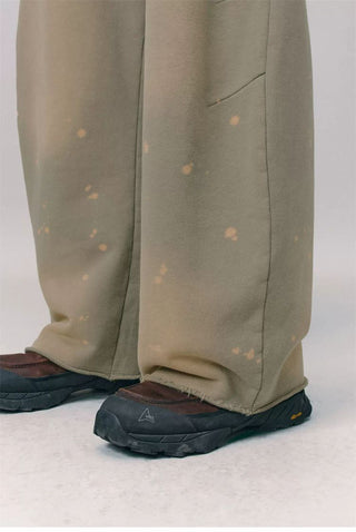 [Monterest] Washed Splatter Fleece-Lined Straight Pants