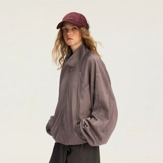 [Monterest] Washed Mesh Oversized Track Jacket