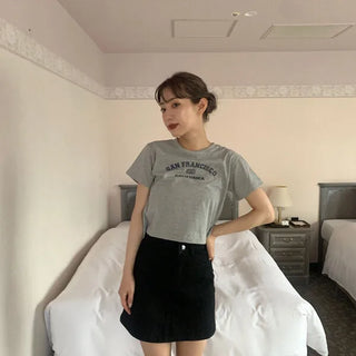 Lettering Cropped T-Shirt