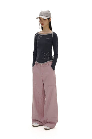 [moromoro2] Double Knee Work Pants