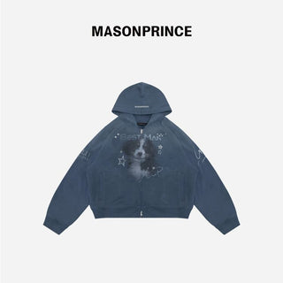 [MASONPRINCE] 400G Heavyweight Cotton Zip-Up Hoodie