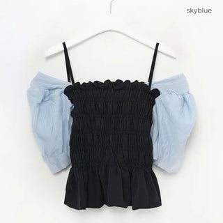 Shirred puff blouse
