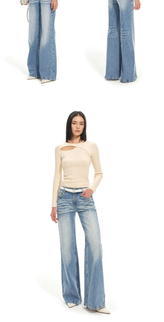 [NOTAWEAR] Cutout Ribbed Knit Top