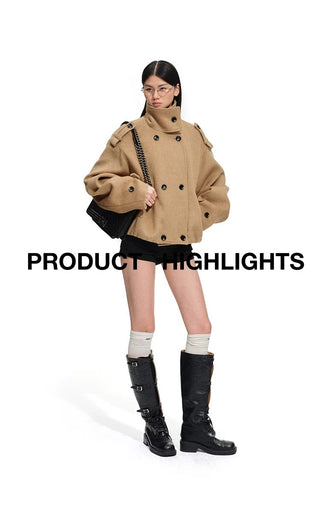 [NOTAWEAR] Wool Blend Oversized Short Coat