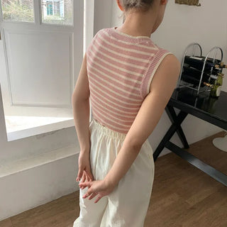 Striped Sleeveless Knit