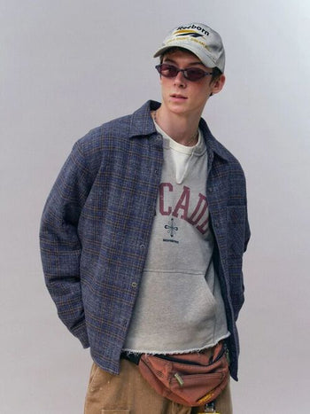 [Monterest] Quilted Padded Check Shirt Jacket