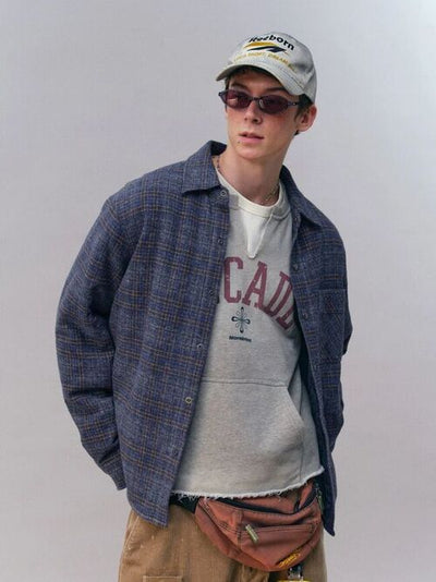 [Monterest] Quilted Padded Check Shirt Jacket