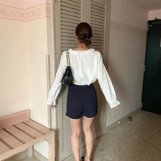 Pintuck lace blouse