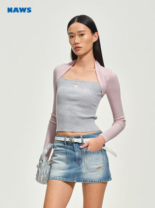 [NOTAWEAR] Wool Blend Layered Knit Top