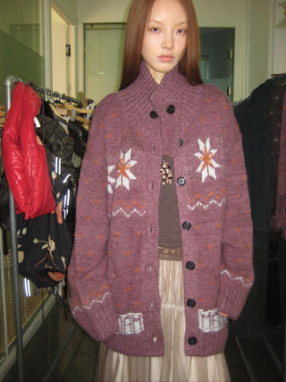 [NeverSeez] Fair Isle Wool Blend Cardigan