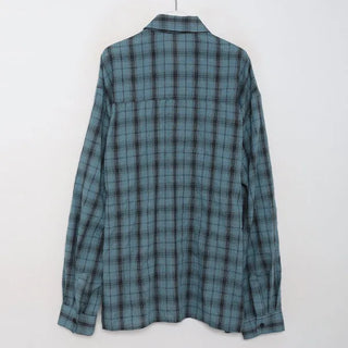 Cotton check long-sleeved shirt