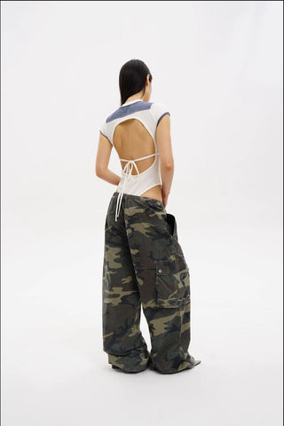 [MASONPRINCE] Reversible Camo Wide Cargo Pants