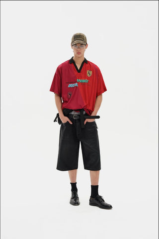 [MASONPRINCE] Quick-Dry Layered Badge Sport Jersey