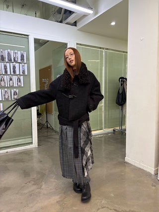 [NeverSeez] Boucle Toggle Short Coat