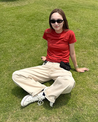Simple round neck short-sleeved T-shirt