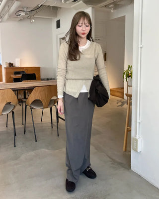 Simple bustier cardigan set