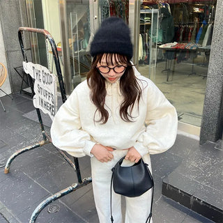 Brushed String Sweatshirt and Pants Set