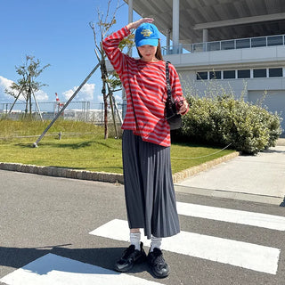 Striped long-sleeved T-shirt