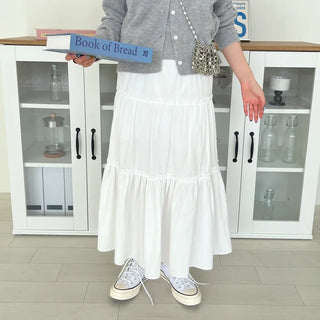 Frilled Can-Can Long Skirt