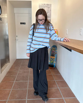 Pleated skirt and slacks set
