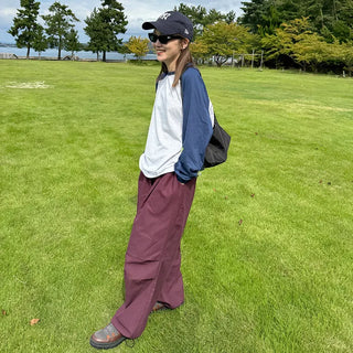 (Unisex) Parachute Wide Fit Cotton Pants