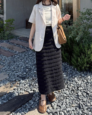 Linen Overfit Short-Sleeve Jacket