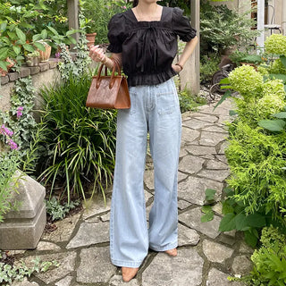 Ribbon frill blouse