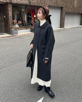 Shirred long knit skirt