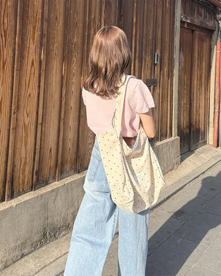 Dot Square Canvas Shoulder Bag