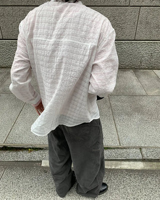 Checkered long-sleeved summer shirt