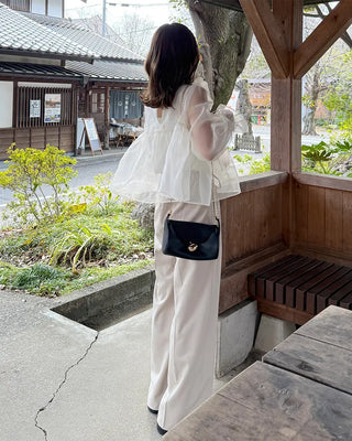 String strap wide slacks