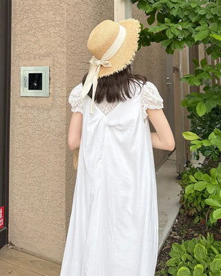 Back Twist Ribbon Long Dress