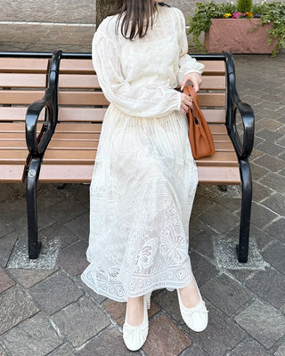 Shirred Ribbon Flat Shoes