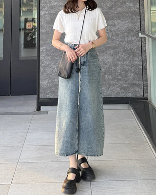 Perforated short-sleeved knit