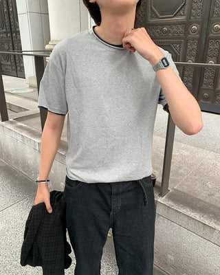 Cutting Layered Cropped T-Shirt