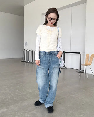 See-through short-sleeved T-shirt