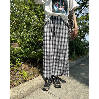 Checked Easy Long Skirt